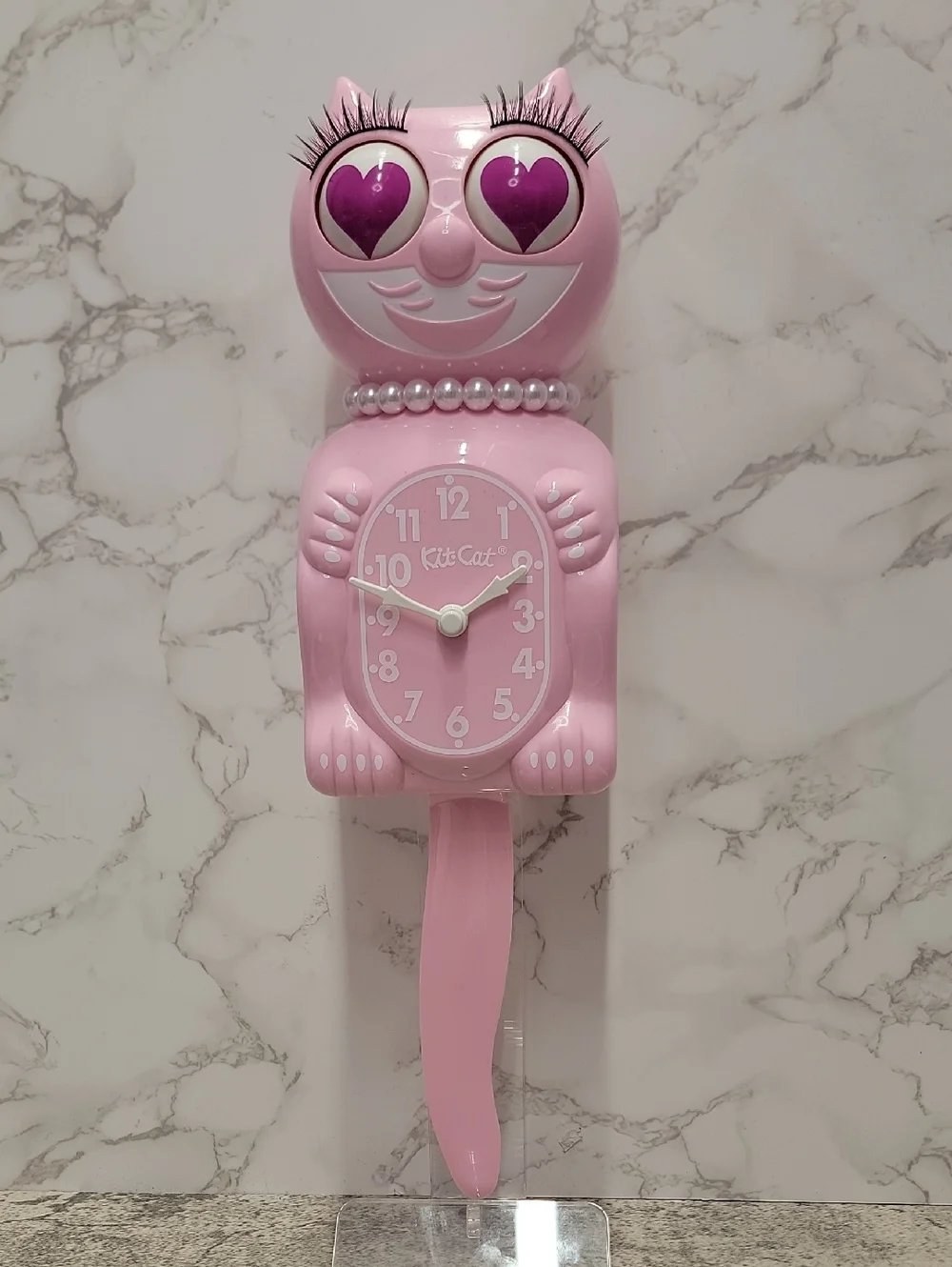 Rare Bubblegum Lady Kit-Cat Klock clock with Magenta Heart eyes Limited Edition